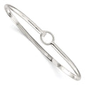 Sterling Silver Oval with Hook Closure Bangle Bracelet
