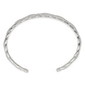 Sterling Silver Polished & Textured Twisted Cuff Bangle Bracelet