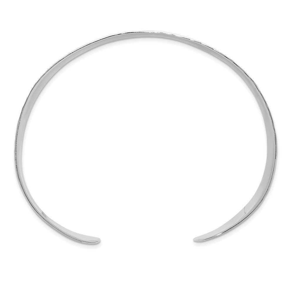 Sterling Silver 25mm Flat Hammered Cuff Bangle