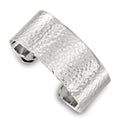Sterling Silver 25mm Flat Hammered Cuff Bangle