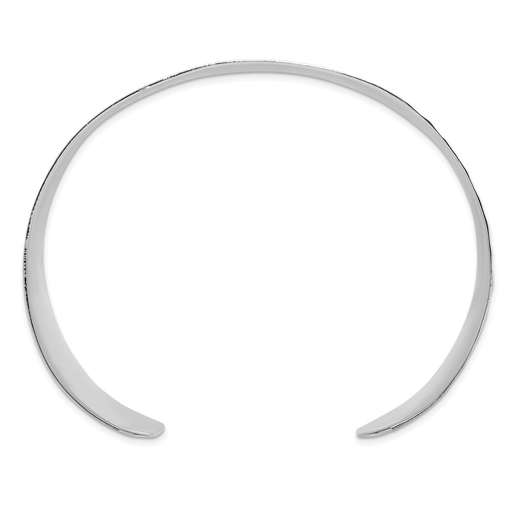 Sterling Silver 40mm Flat Hammered Cuff Bangle