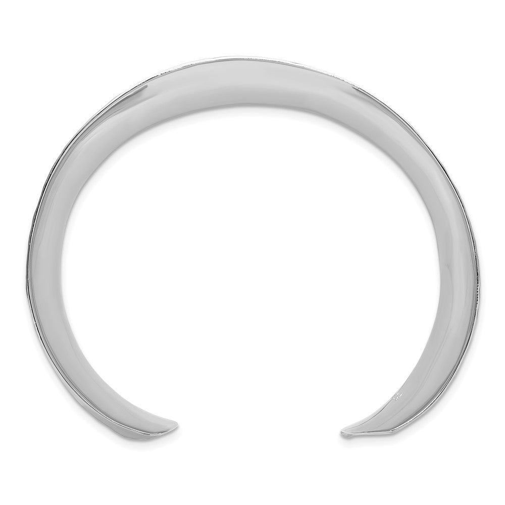 Sterling Silver 30mm Concave Hammered Cuff Bangle