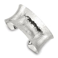 Sterling Silver 30mm Concave Hammered Cuff Bangle