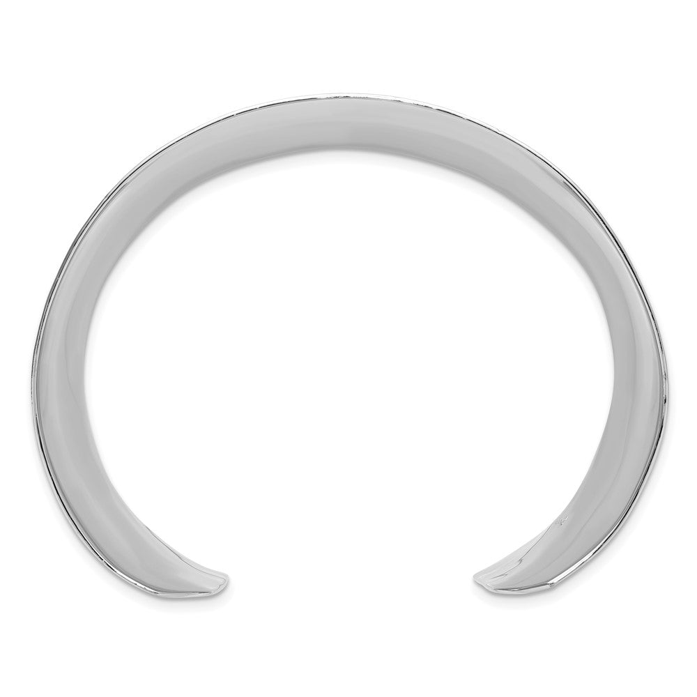 Sterling Silver 40mm Concave Hammered Cuff Bangle
