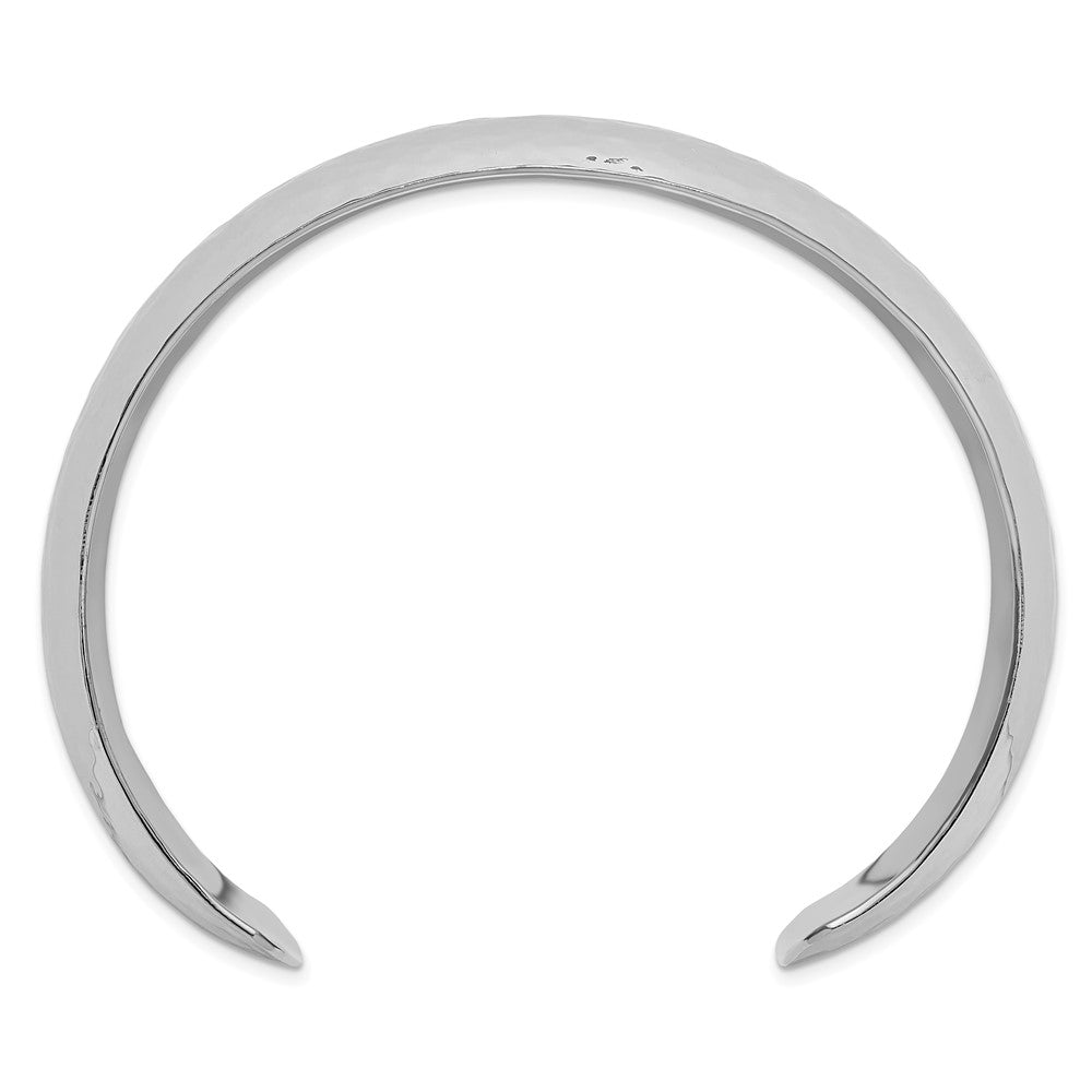 Sterling Silver 20mm Domed Hammered Cuff Bangle