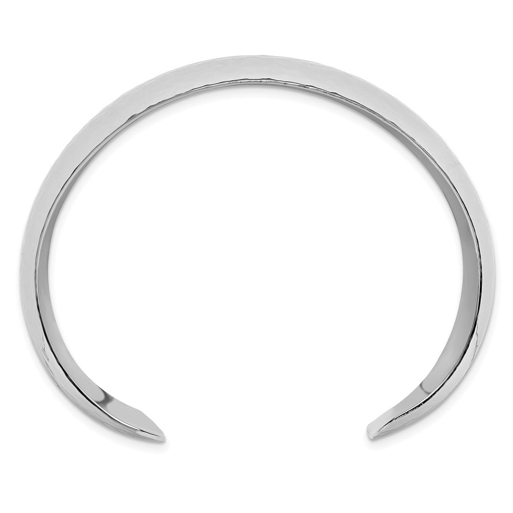 Sterling Silver 25mm Domed Hammered Cuff Bangle