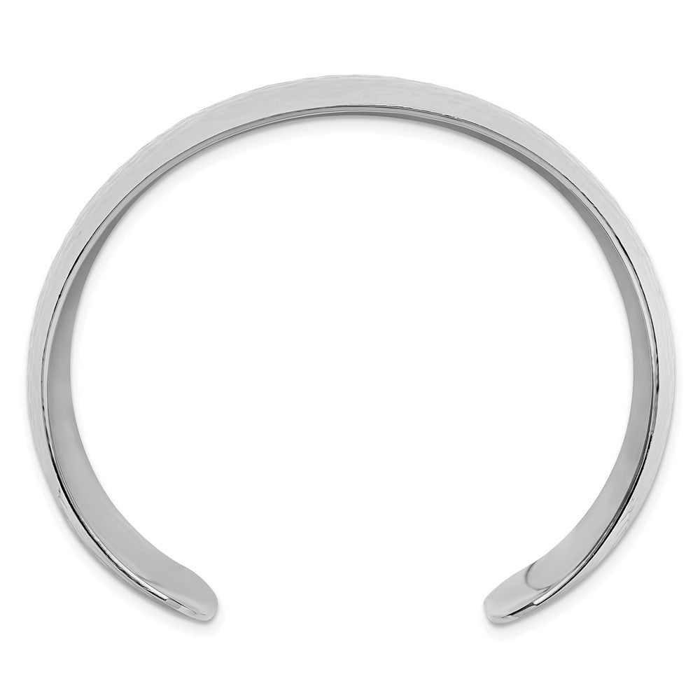 Sterling Silver 30mm Domed Hammered Cuff Bangle