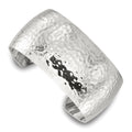 Sterling Silver 30mm Domed Hammered Cuff Bangle