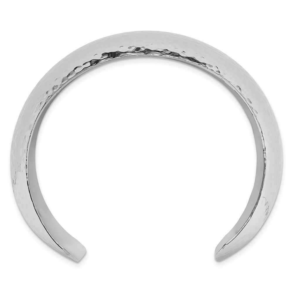 Sterling Silver 40mm Domed Hammered Cuff Bangle
