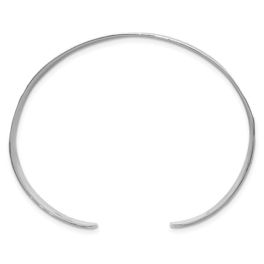 Sterling Silver 15mm Flat Hammered Cuff Bangle