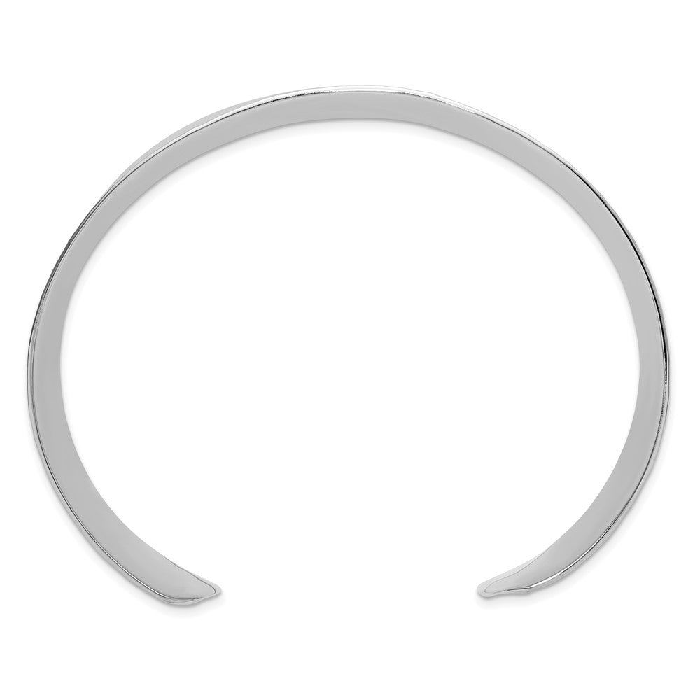 Sterling Silver 20mm Concave Hammered Cuff Bangle