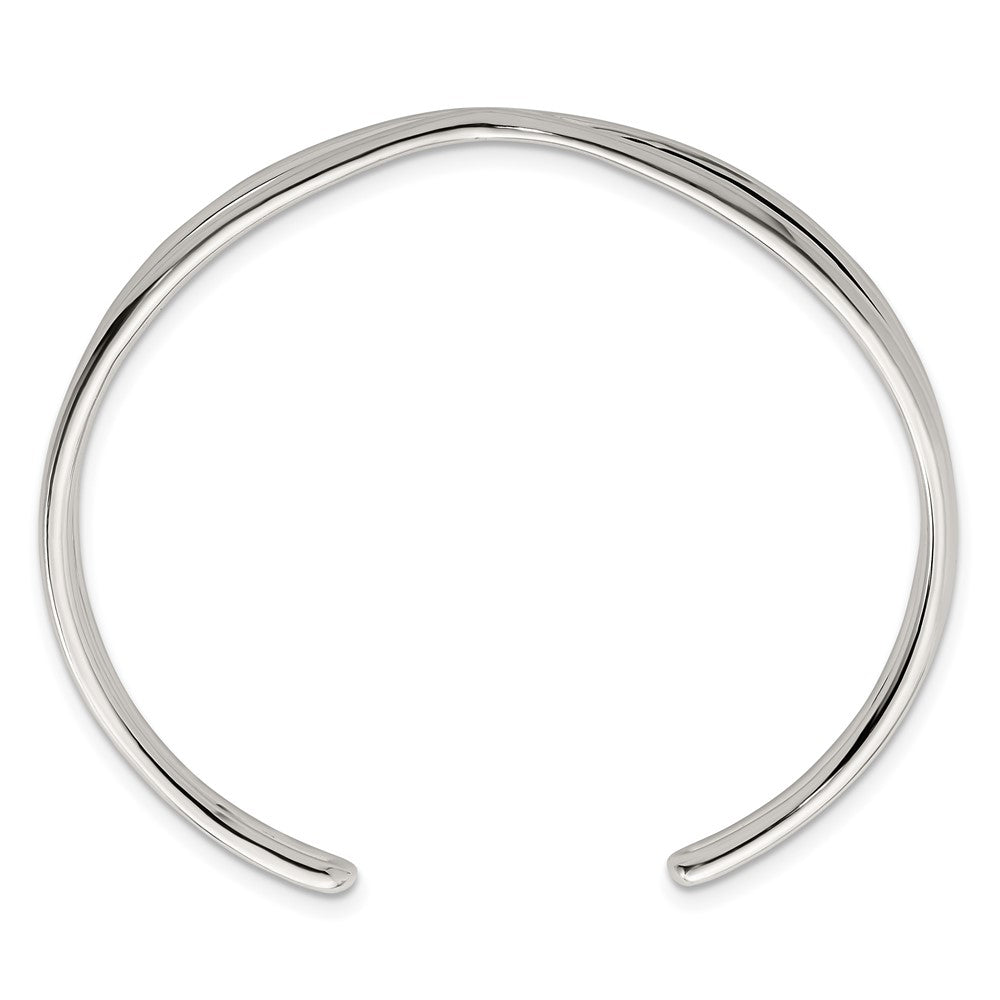 Sterling Silver Polished X Cuff Bangle