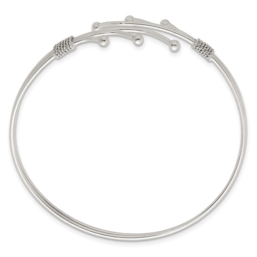 Sterling Silver Polished Fancy Cuff Bangle