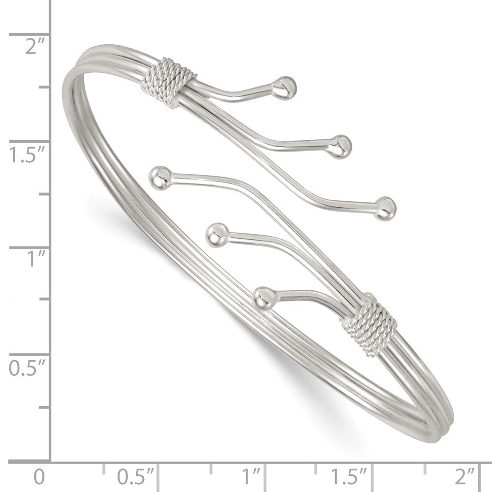 Sterling Silver Polished Fancy Cuff Bangle