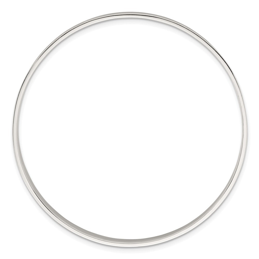 Sterling Silver Polished 5.0mm Flat Slip On Bangle