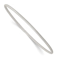 Sterling Silver Polished and Textured 2.0mm Slip On Bangle