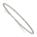 Sterling Silver Polished and Twisted 2.5mm Slip On Bangle