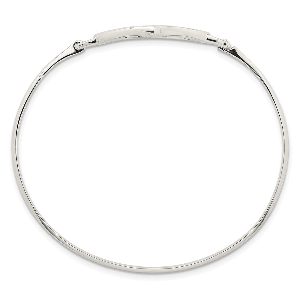 Sterling Silver Polished Open Heart Bangle