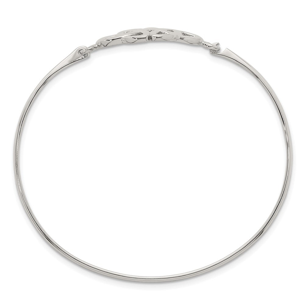 Sterling Silver Polished Double Trinity Bangle