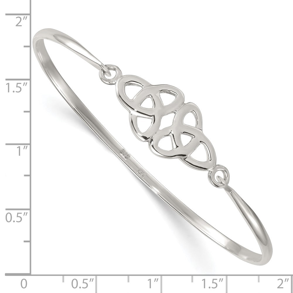 Sterling Silver Polished Double Trinity Bangle