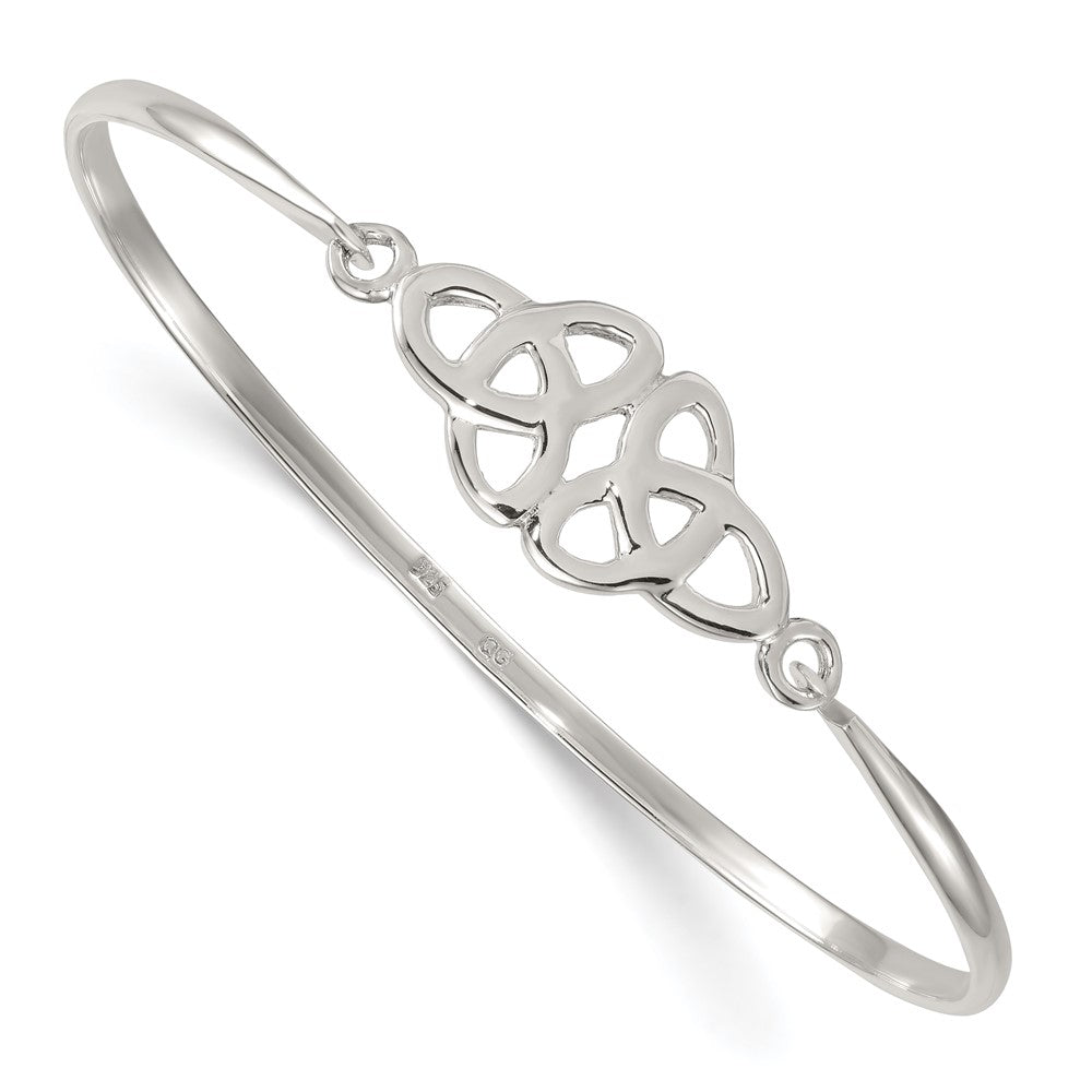 Sterling Silver Polished Double Trinity Bangle