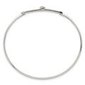 Sterling Silver Polished Fancy CZ with Hook Closure Bangle Bracelet