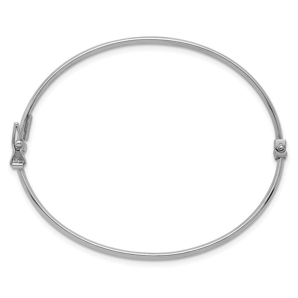 Sterling Silver RH-plated Polished Hinged Bangle