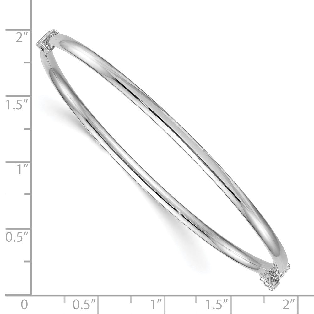 Sterling Silver RH-plated Polished Hinged Bangle