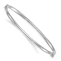 Sterling Silver RH-plated Polished Hinged Bangle