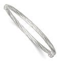 Sterling Silver Polished Twisted and Textured Hinged Baby Bangle