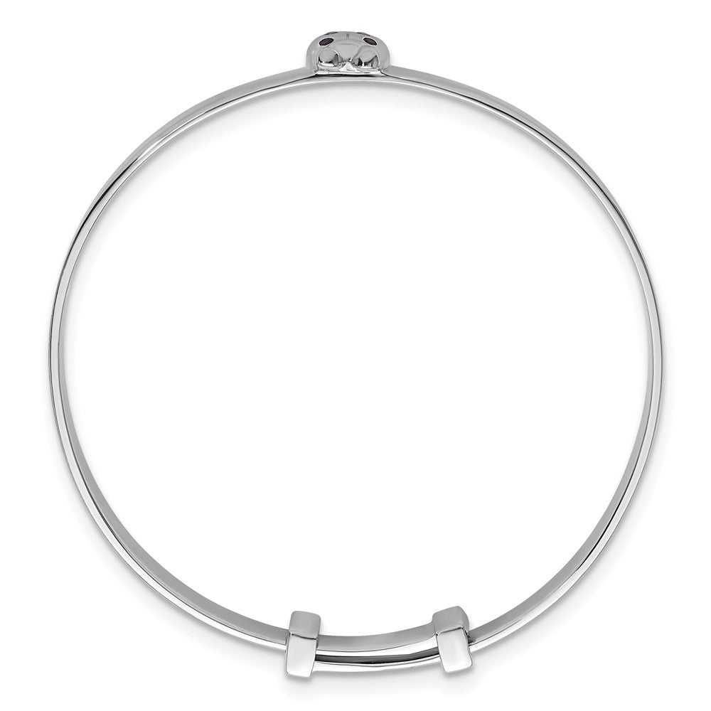 Sterling Silver Rh-plated CZ Lady Bug Children's Expandable Bangle