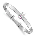 Sterling Silver Rh-plated CZ Lady Bug Children's Expandable Bangle