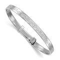 Sterling Silver Rh-plated Heart Pattern Children's Expandable Bangle