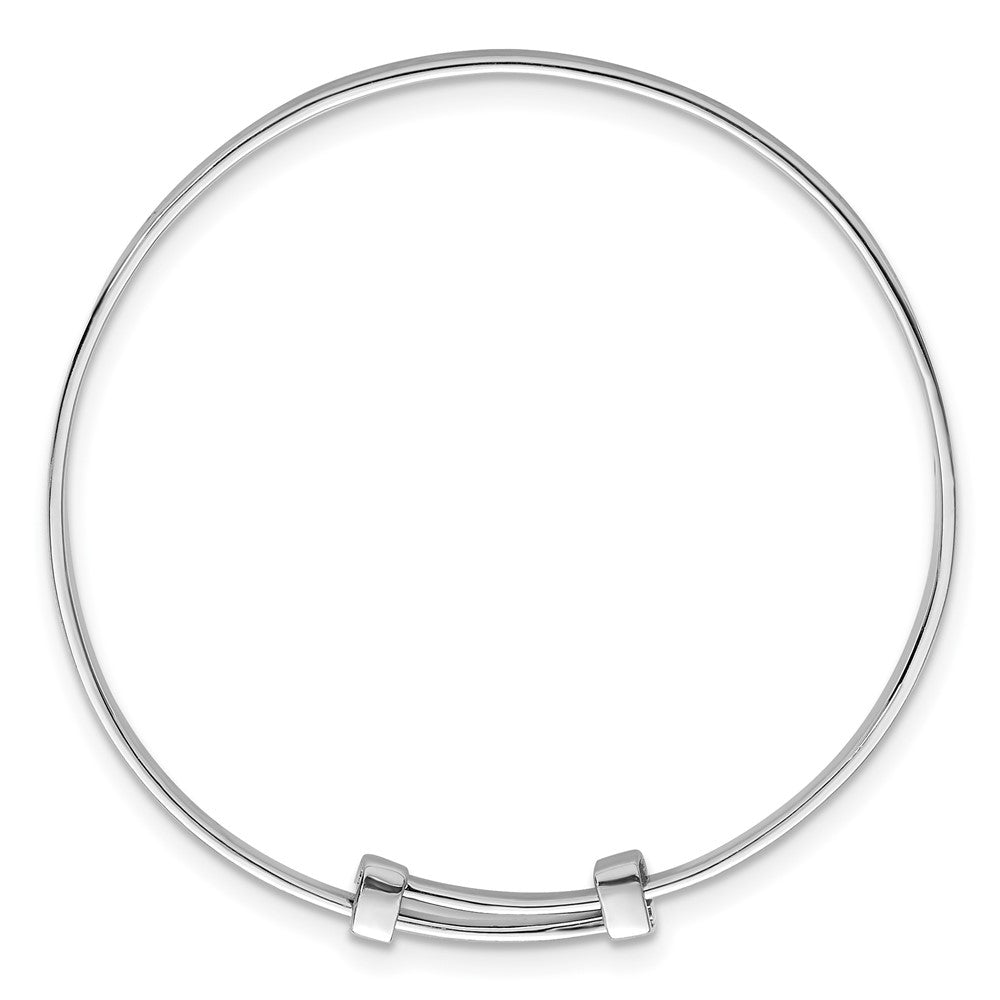 Sterling Silver Rh-plated Floral Pattern Children's Expandable Bangle
