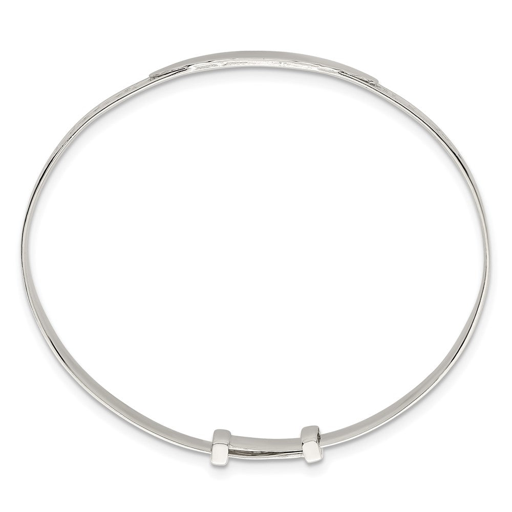 SS Polished Claddagh Slip On Children's ID Expandable Bangle