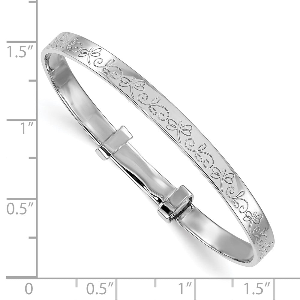 Sterling Silver Rh-plated Dragonfly Children's Expandable Bangle