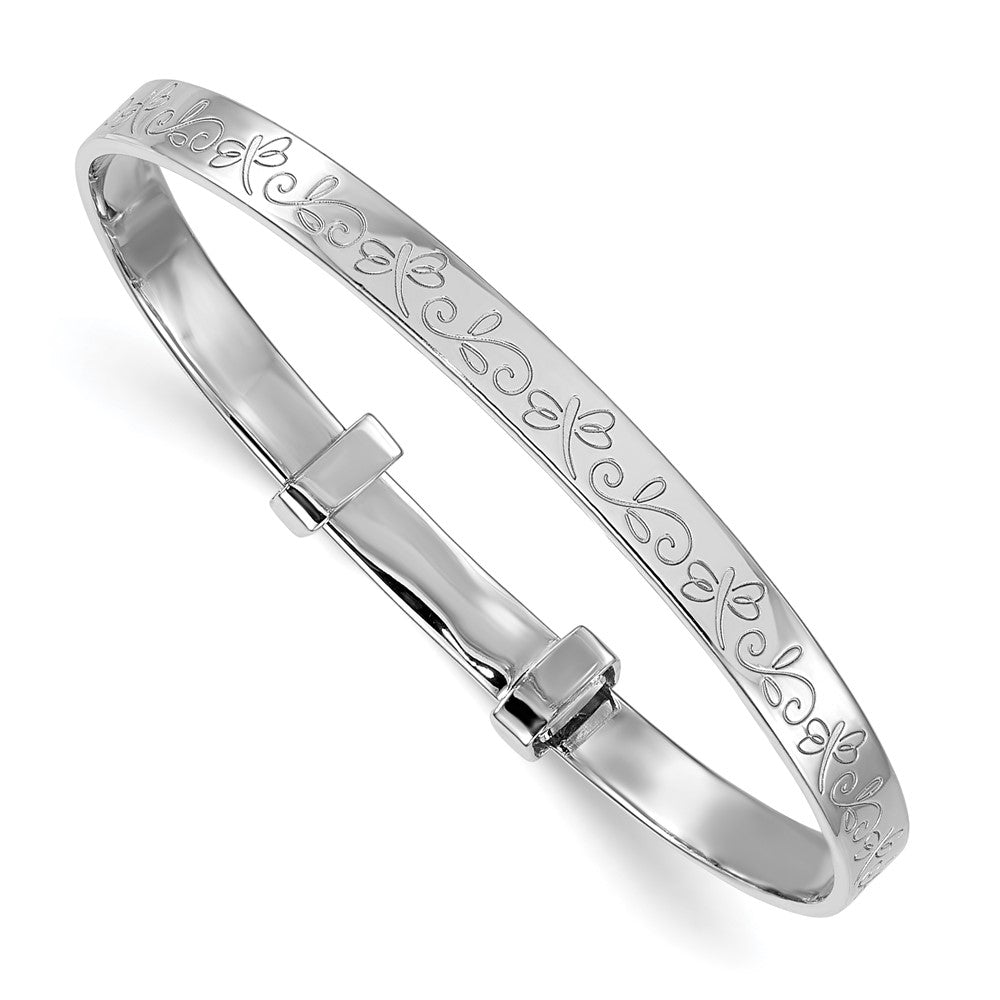 Sterling Silver Rh-plated Dragonfly Children's Expandable Bangle
