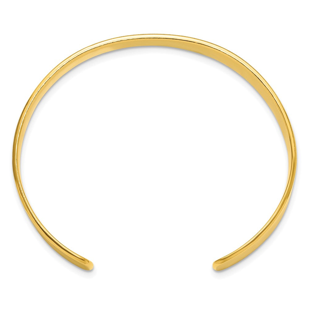 Sterling Silver Gold-plated 9.75mm Cuff Bangle Bracelet