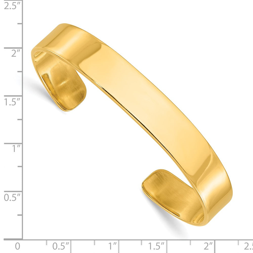 Sterling Silver Gold-plated 9.75mm Cuff Bangle Bracelet
