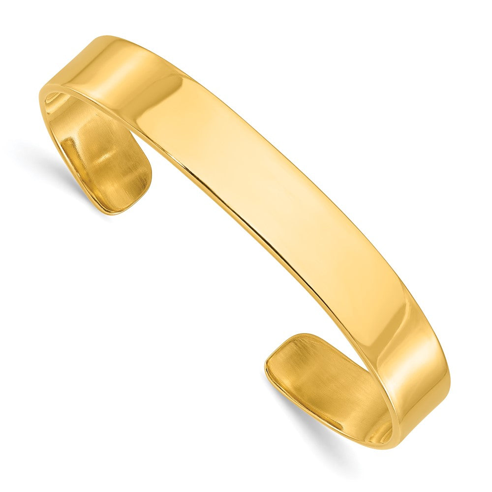Sterling Silver Gold-plated 9.75mm Cuff Bangle Bracelet