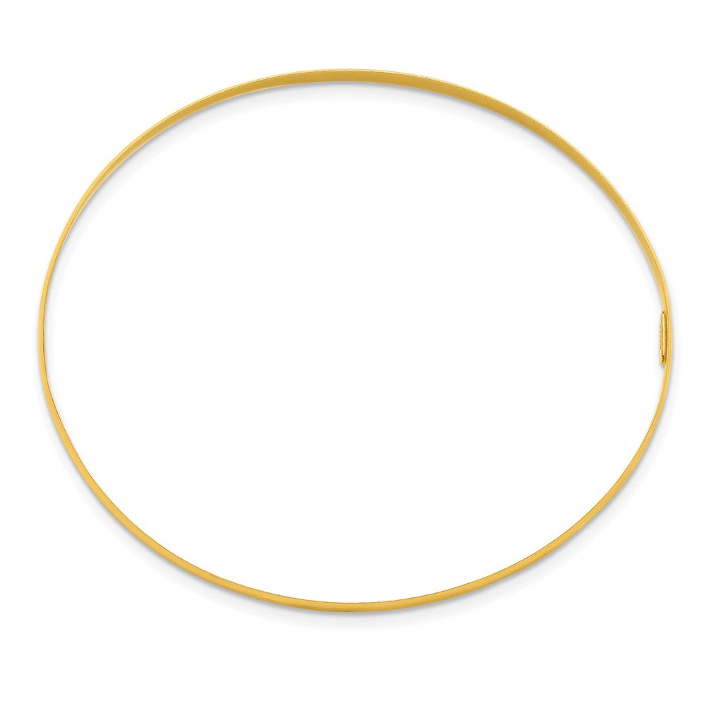 Sterling Silver Gold-plated 3mm Polished Plain Slip-On Bangle Bracelet