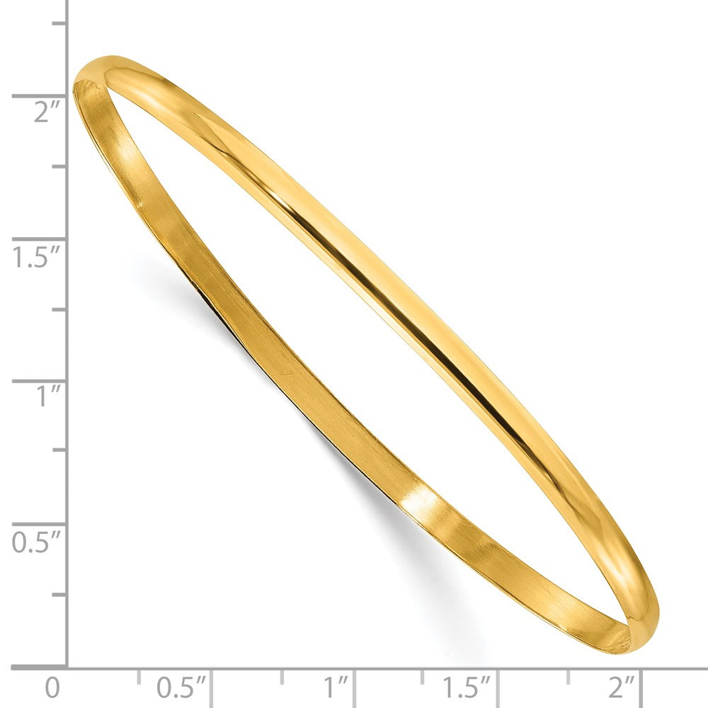 Sterling Silver Gold-plated 3mm Polished Plain Slip-On Bangle Bracelet