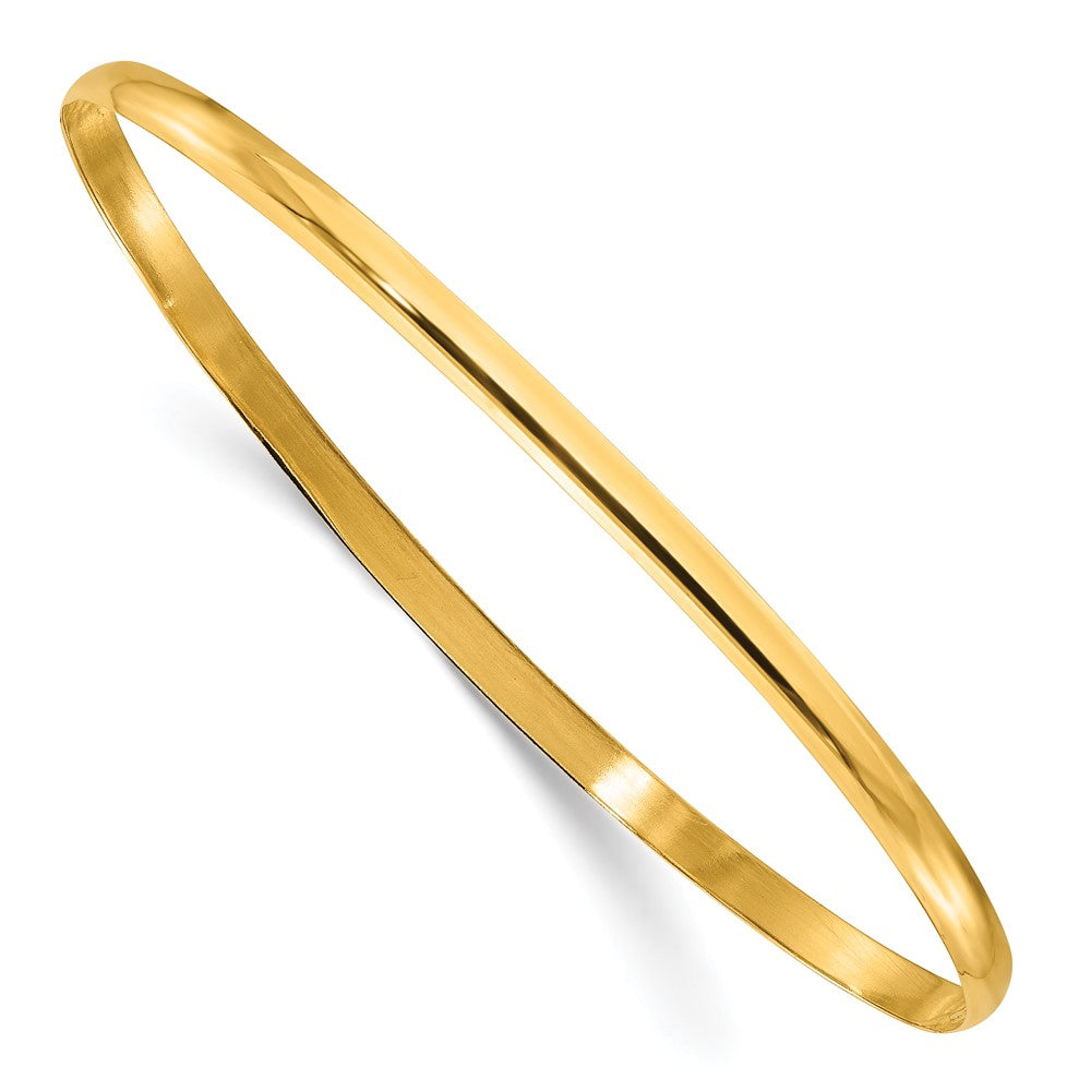 Sterling Silver Gold-plated 3mm Polished Plain Slip-On Bangle Bracelet