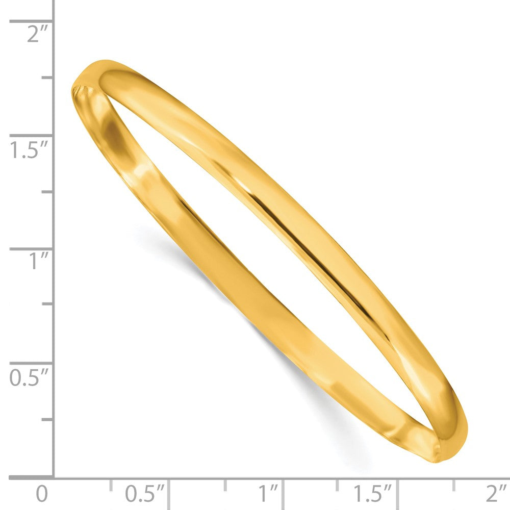 Sterling Silver Gold-plated 4mm Solid Polished Plain Slip-On Bangle Bracel