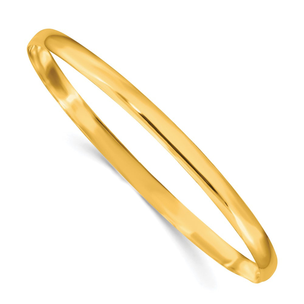 Sterling Silver Gold-plated 4mm Solid Polished Plain Slip-On Bangle Bracel