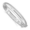 Sterling Silver Rhodium-plated 9.00mm Fancy Hinged Bangle Bracelet
