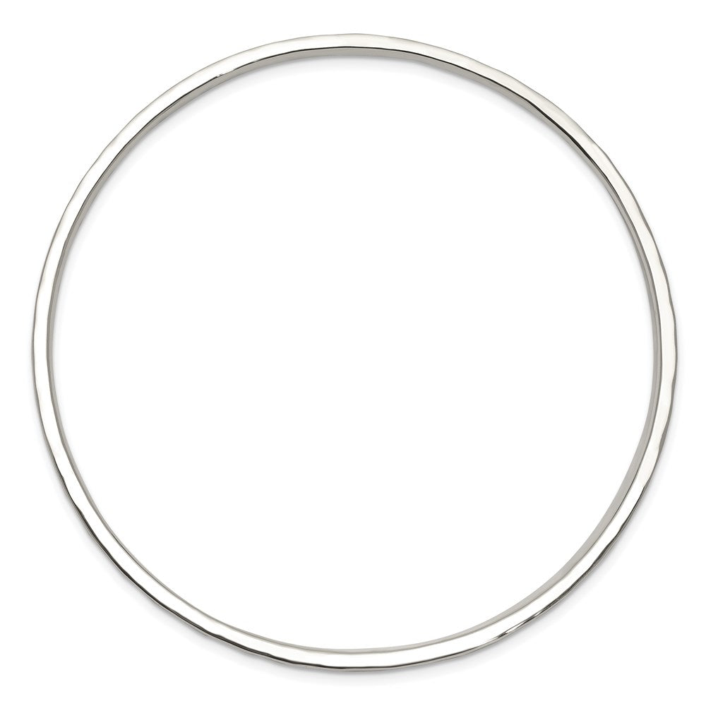 Sterling Silver Hammered 2mm Slip-on Bangle