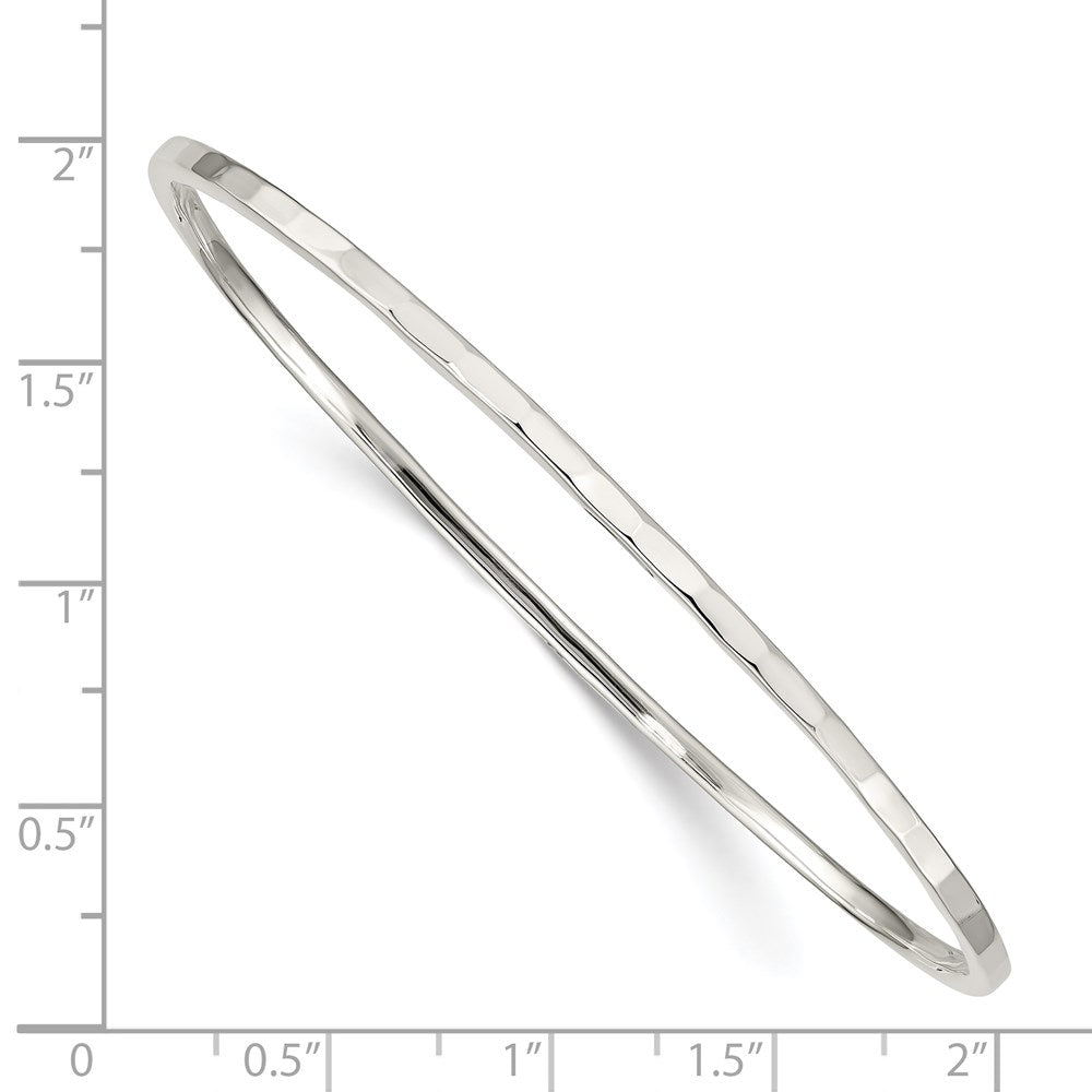 Sterling Silver Hammered 2mm Slip-on Bangle
