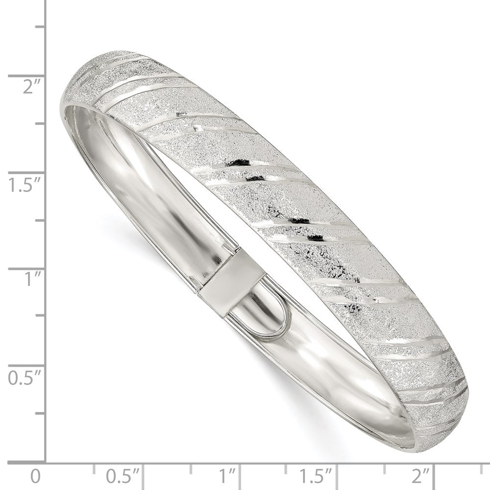 Sterling Silver Polished D/C 10.5mm Flexible Bangle