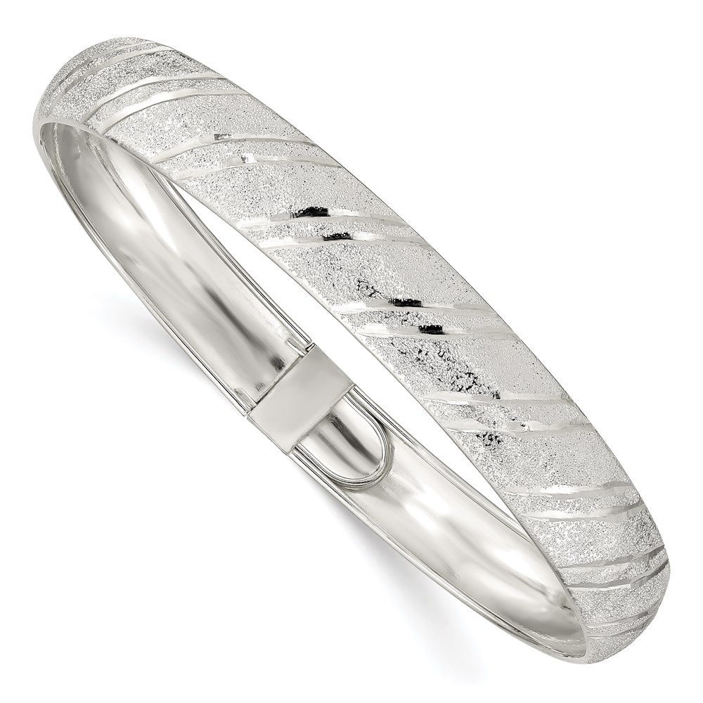 Sterling Silver Polished D/C 10.5mm Flexible Bangle